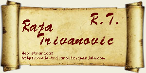Raja Trivanović vizit kartica